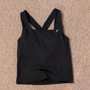 Black Cross-Back Tank Top